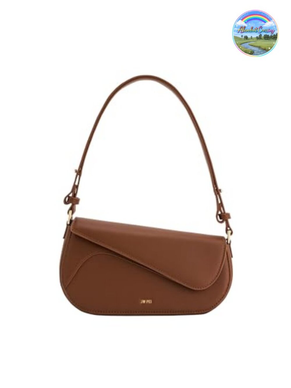 Vegan Leather Shoulder Bag Satchel Crossbody Adjustable Strap Gold Hardware